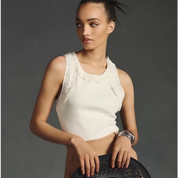 NWT Anthropologie Maeve Lace Trim Tank Top 3X - Picture 2 of 5